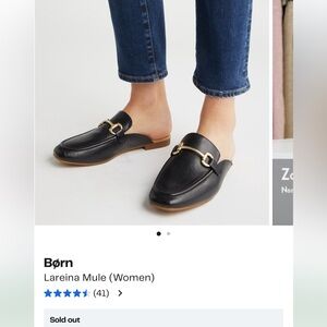 Born Womens Lareina Black Buckle Leather Mules 9